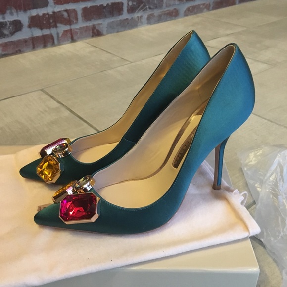 Sophia Webster Shoes - Sophia Webster Lola Gem Winter Satin Pumps